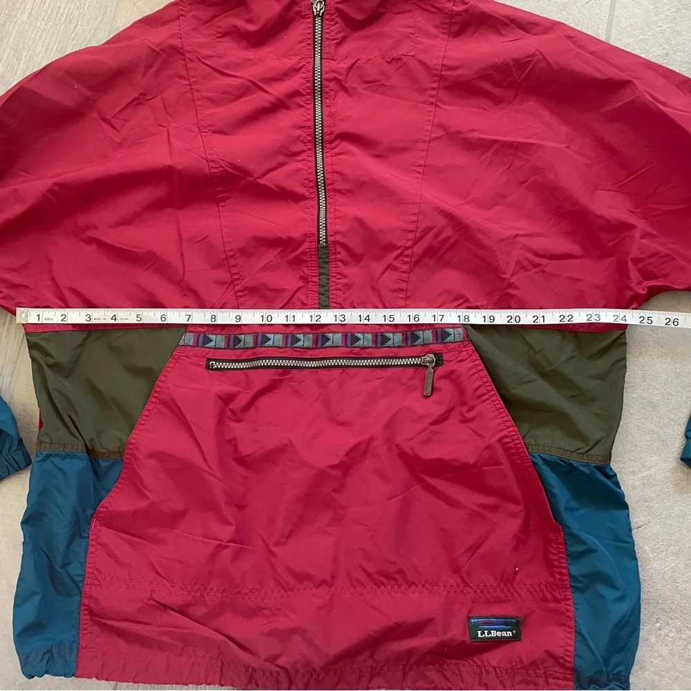 Mens Vintage LL Bean Pull-Over Windbreaker 1/4 zip Size large Southwestern - Picture 6 of 8